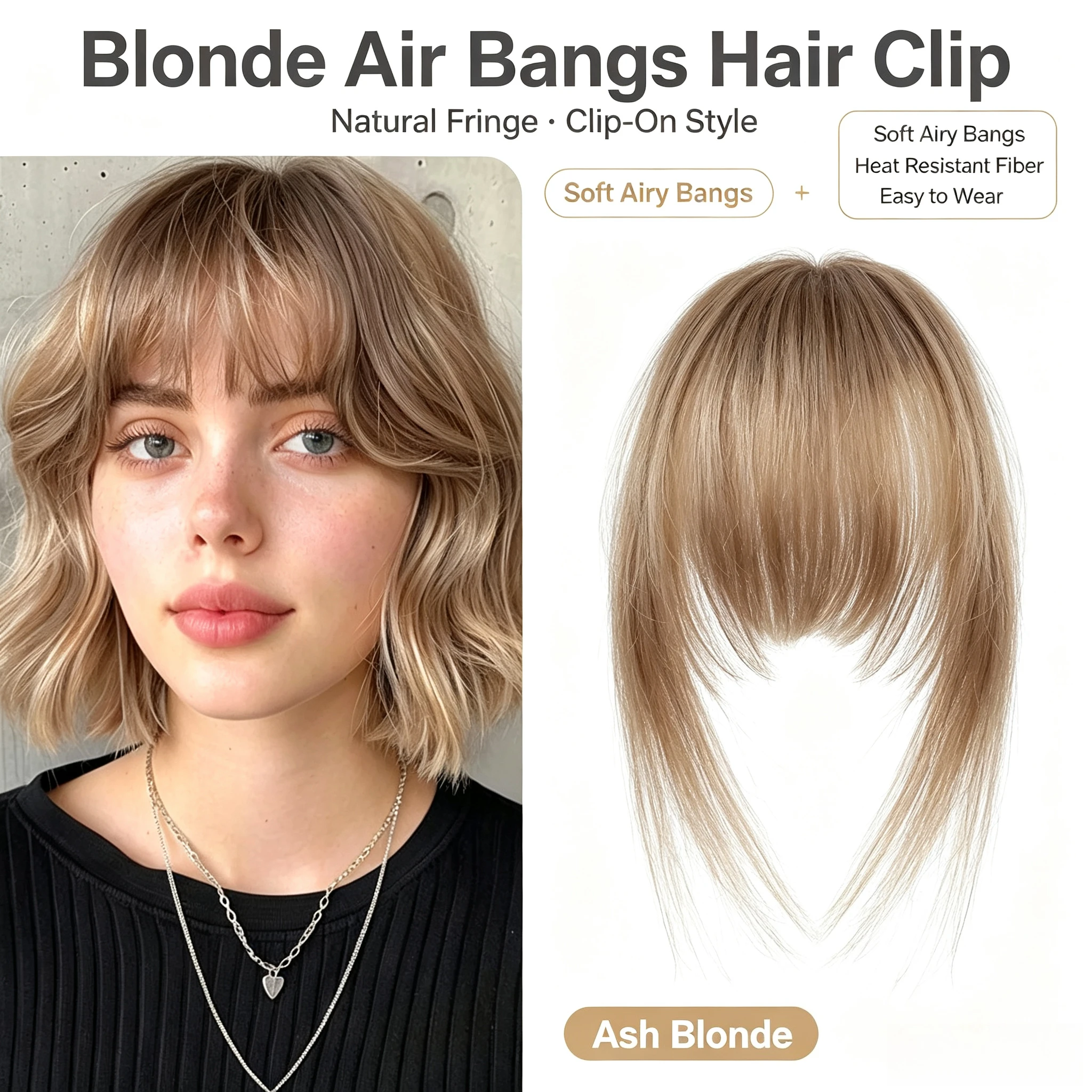 Travel Accessories Gifts For Women - 4.5 Inch Blonde Brown Wispy Clip-In