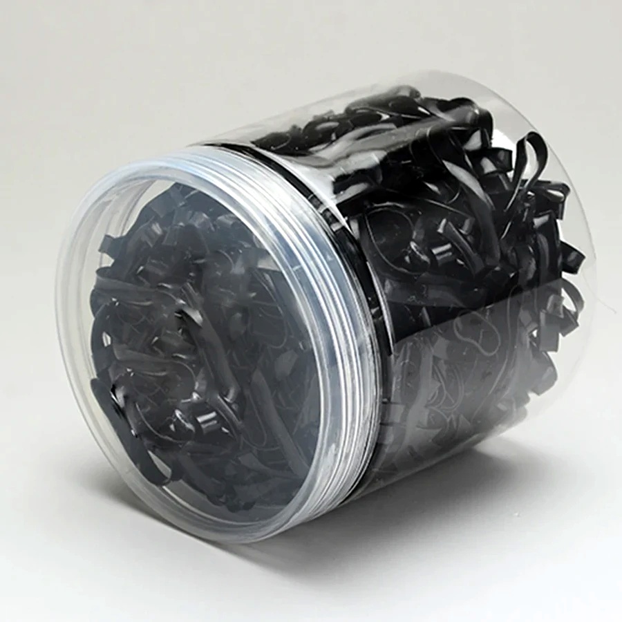 Travel Accessories Holder - 100-1000Pcs Black Disposable Rubber Band Elastic