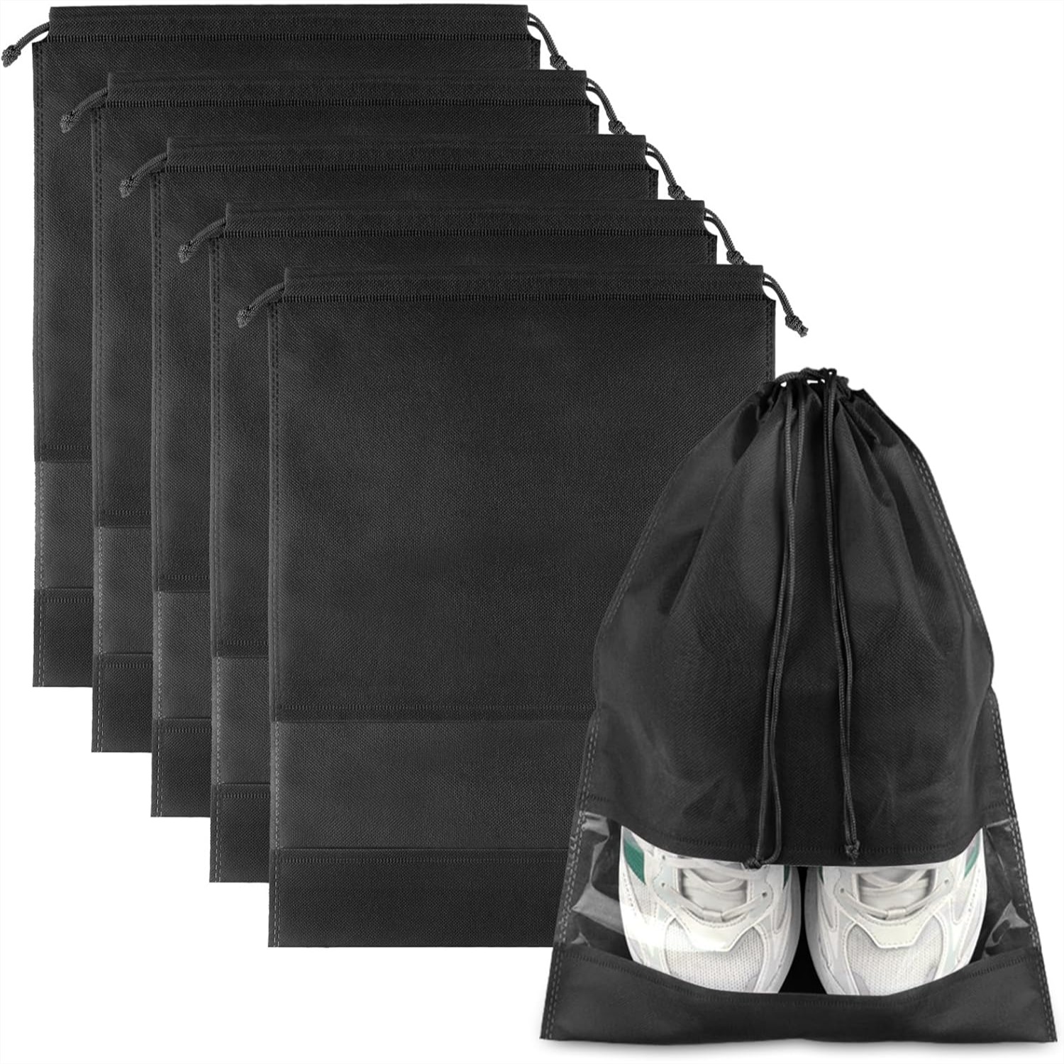 Shoe Bag Travel - 5 Pcs Large Black Travel Shoe