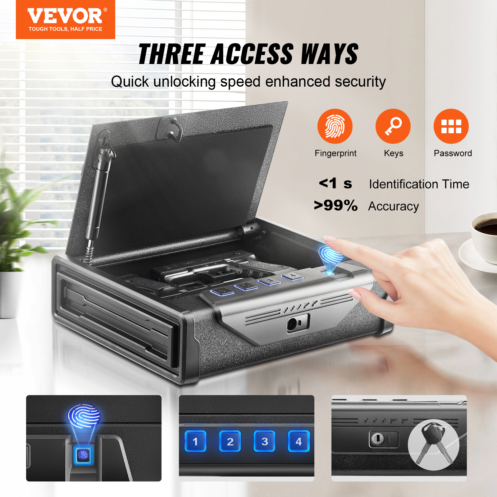VEVOR Gun Safe Q235 Steel Pist - Travel Access ulasan dan harga