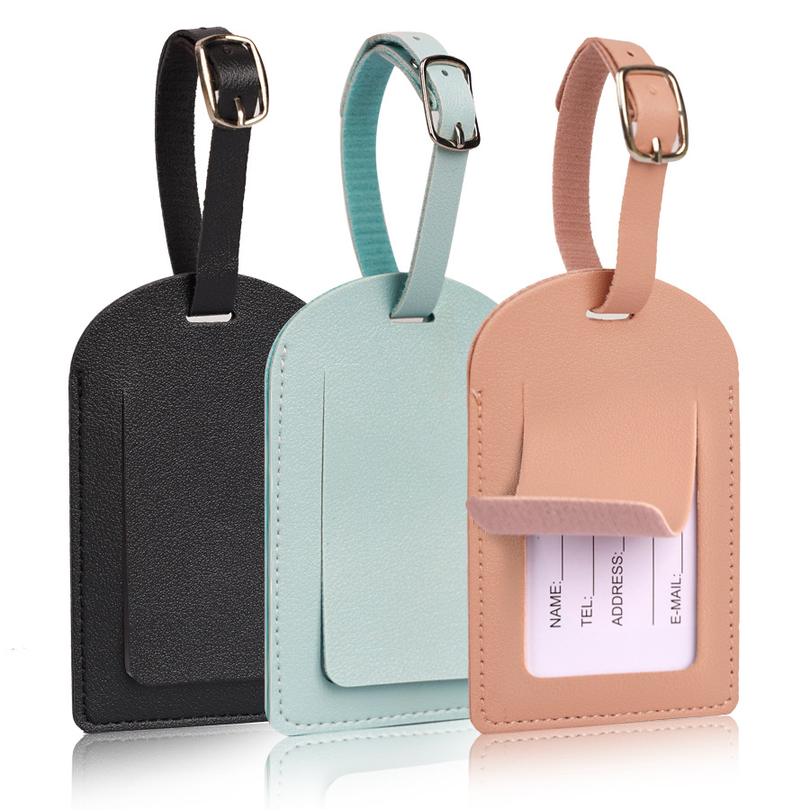 Women Men Luggage Tags PU Leat - Travel Accessories Holder ulasan dan harga