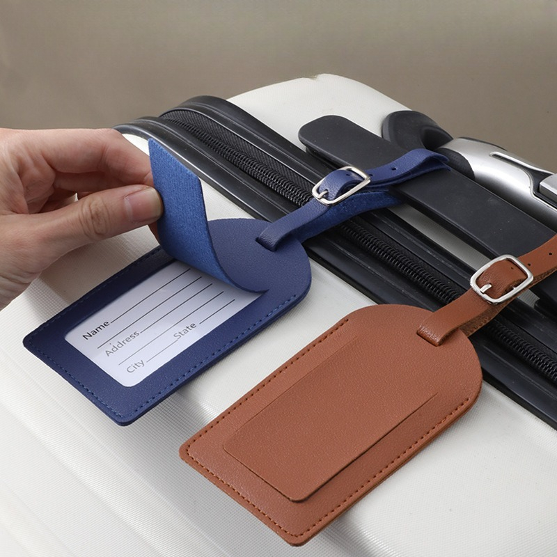 Women Men Luggage Tags PU Leat - Travel Accessories Holder ulasan dan harga