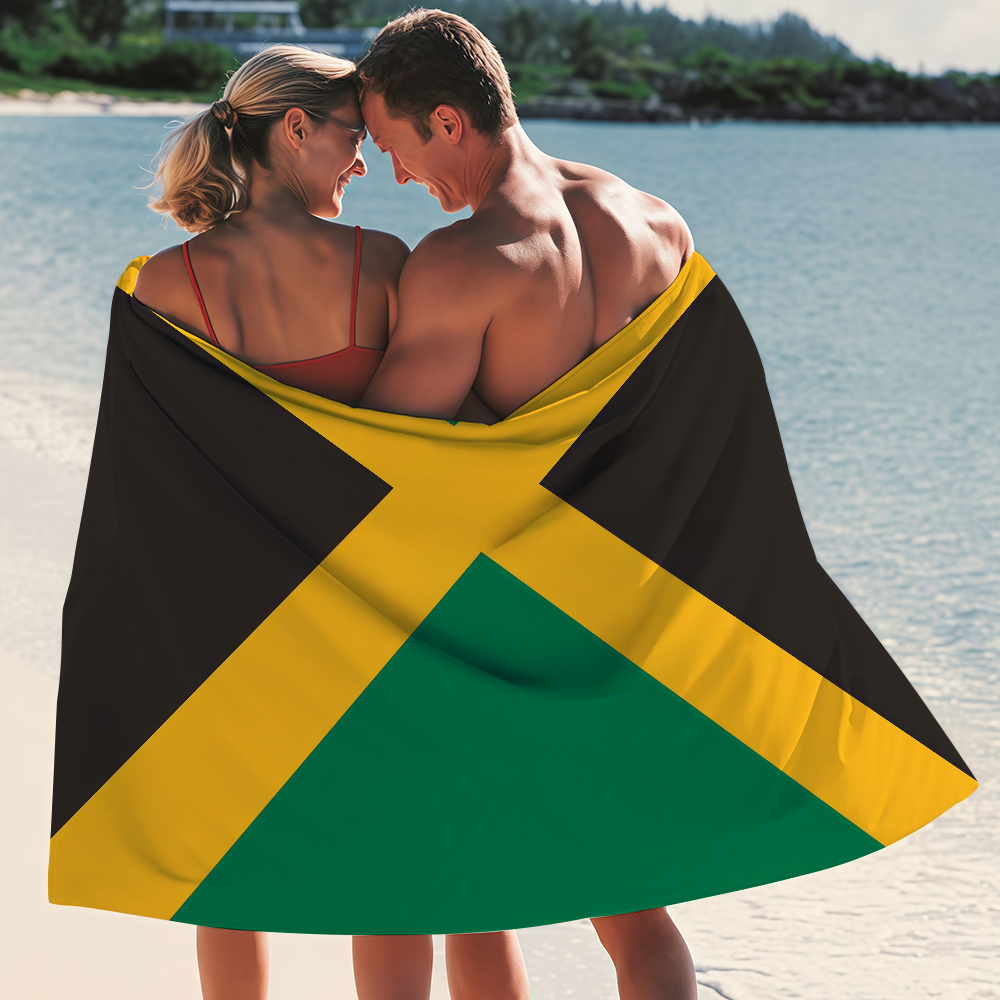 Nation Flag of Jamaica Beach T - Travel Accessories For Jamaica ulasan dan harga