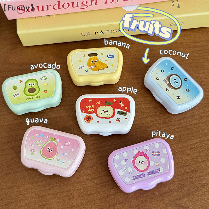 〔Funny〕Cartoon Fruits Contact  - Travel Accessories Kit Bag ulasan dan harga
