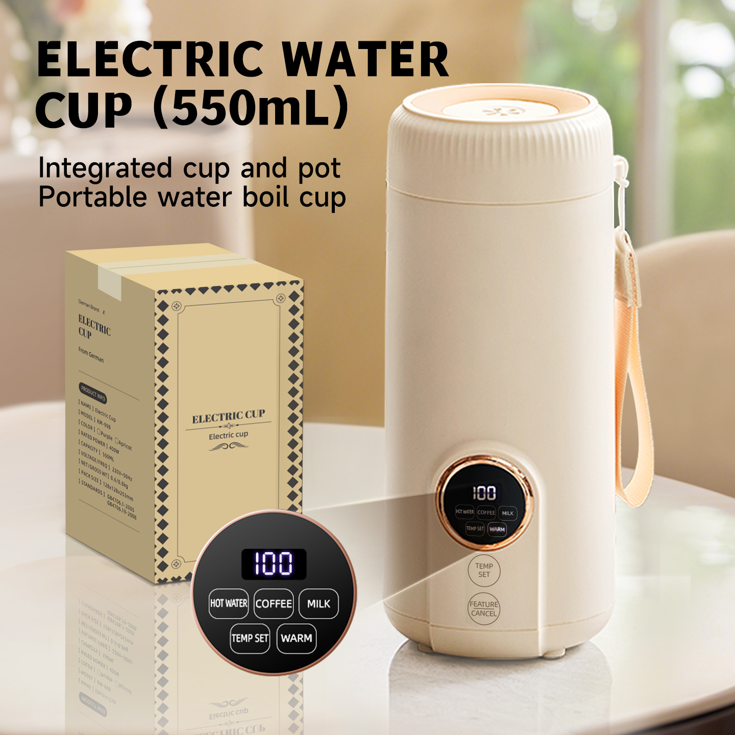 New Smart LED Digital Display  - Portable Travel Kettle ulasan dan harga