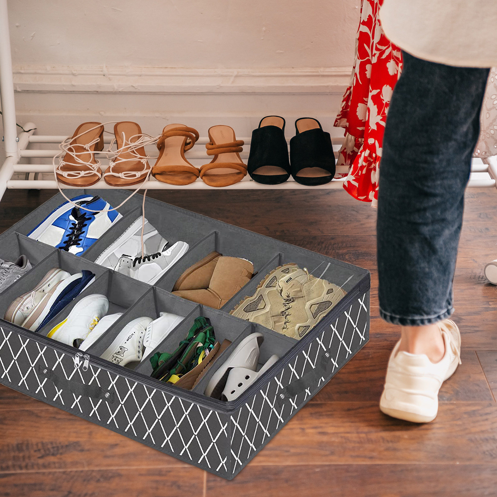Underbed Shoe Organizer Travel - Shoe Bag Travel ulasan dan harga