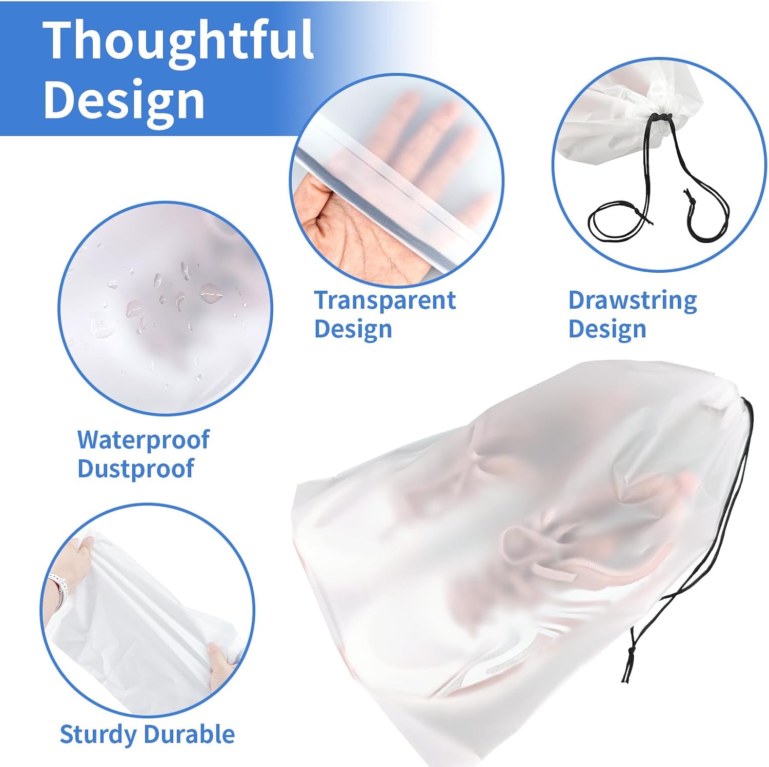 Clear Travel Shoe Bags 5-Pack  - Shoe Bag Travel ulasan dan harga