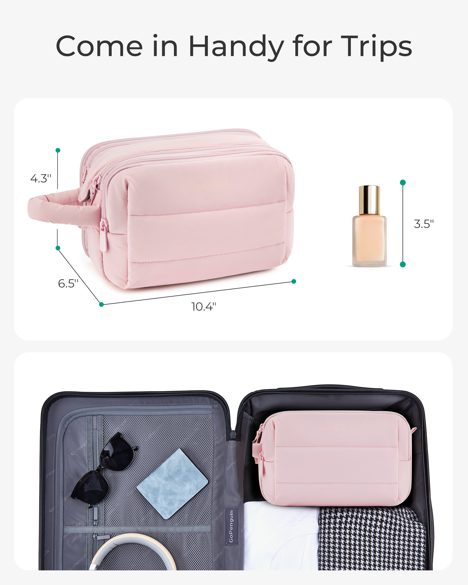 BAGSMART Fluffy Toiletry Bag W - Travel Accessories Kit Bag ulasan dan harga