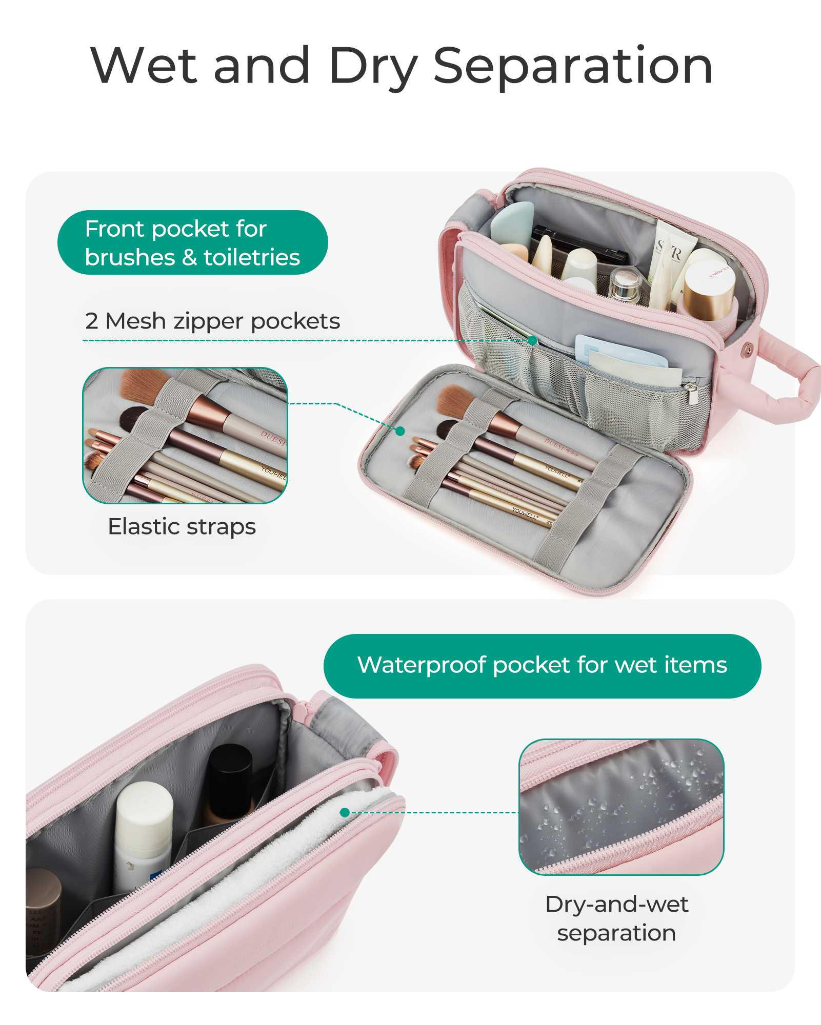 BAGSMART Fluffy Toiletry Bag W - Travel Accessories Kit Bag ulasan dan harga