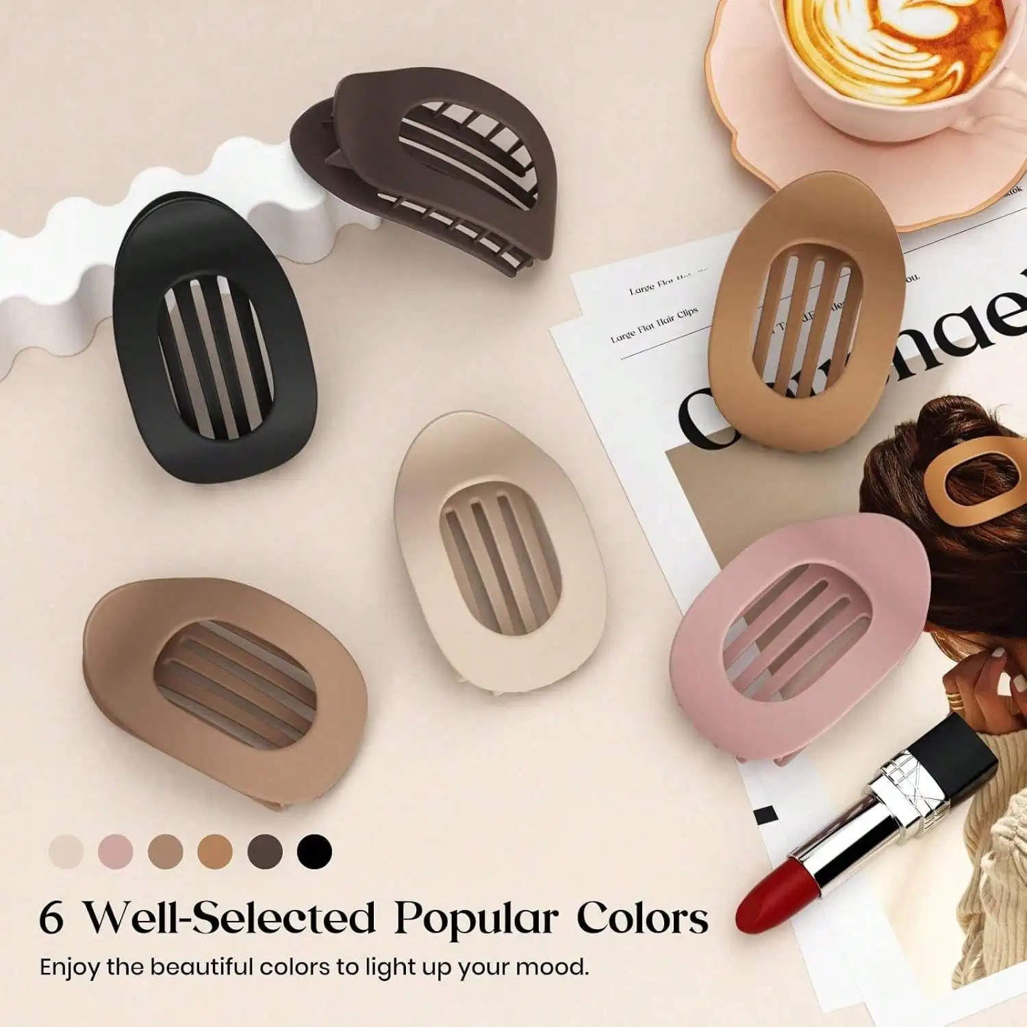 3pcs/6pcs Flat Round Hairclips - Travel Accessories Gifts For Women ulasan dan harga