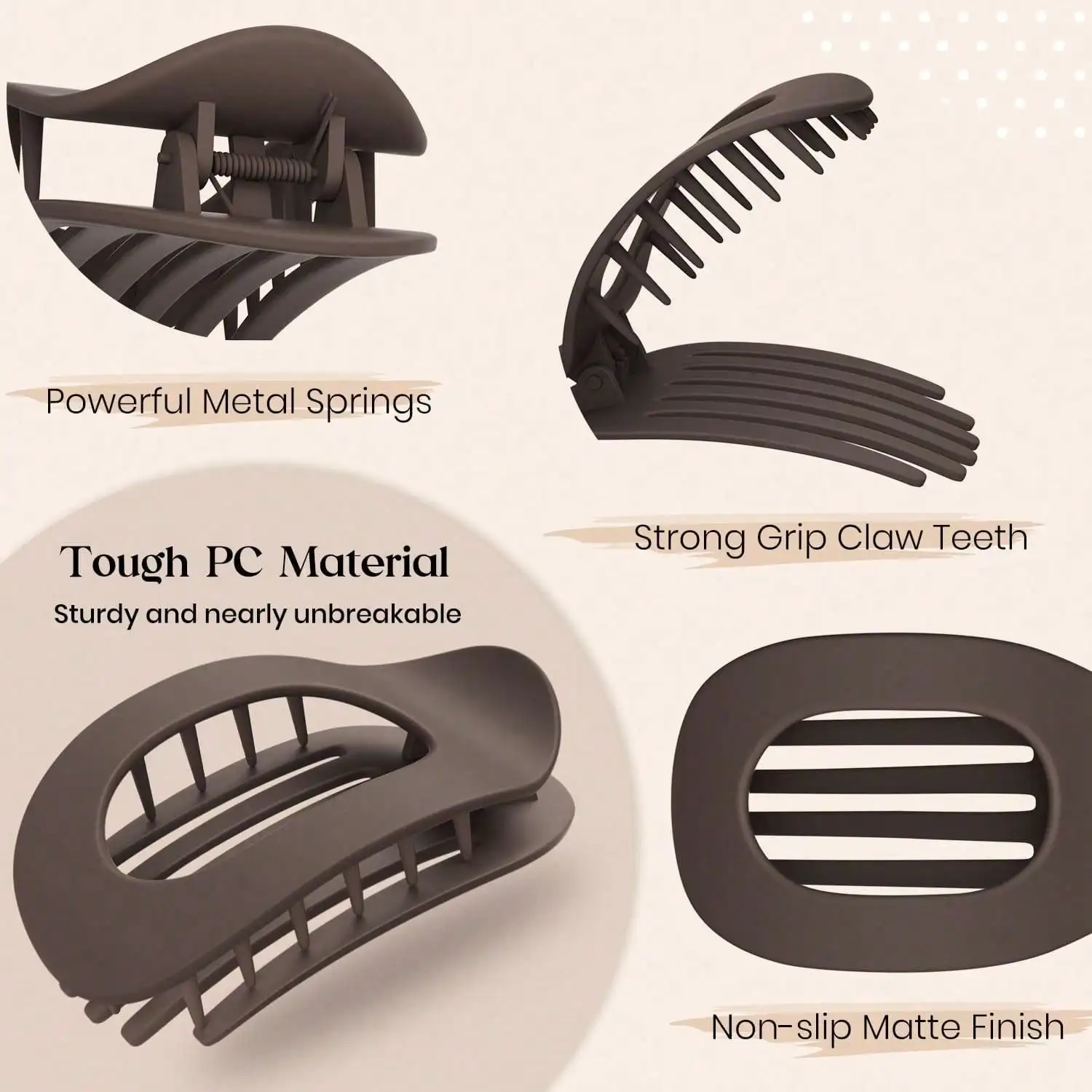 3pcs/6pcs Flat Round Hairclips - Travel Accessories Gifts For Women ulasan dan harga