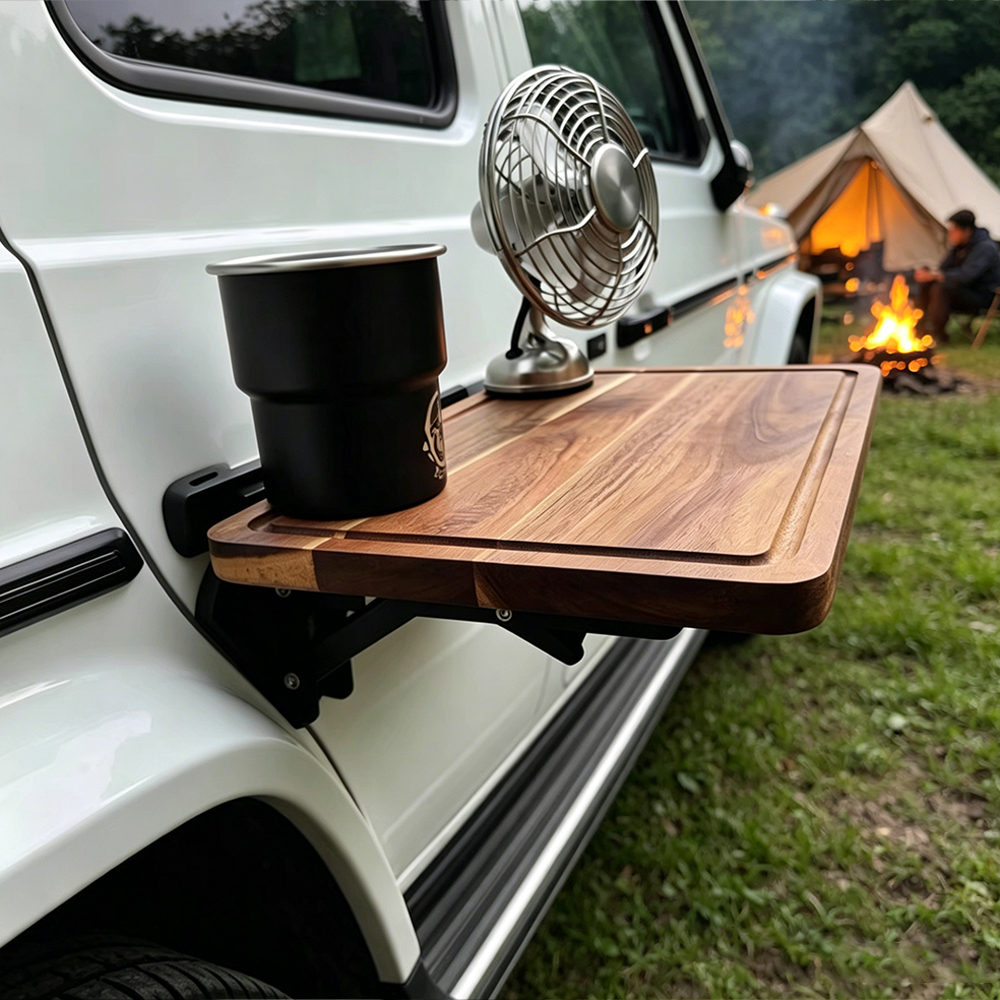 1PC Car Side Folding Wooden Ta - Travel Accessories Holder ulasan dan harga