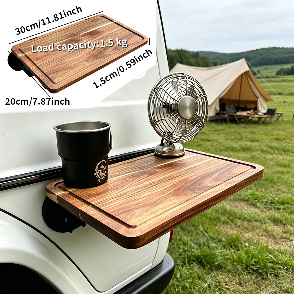 1PC Car Side Folding Wooden Ta - Travel Accessories Holder ulasan dan harga