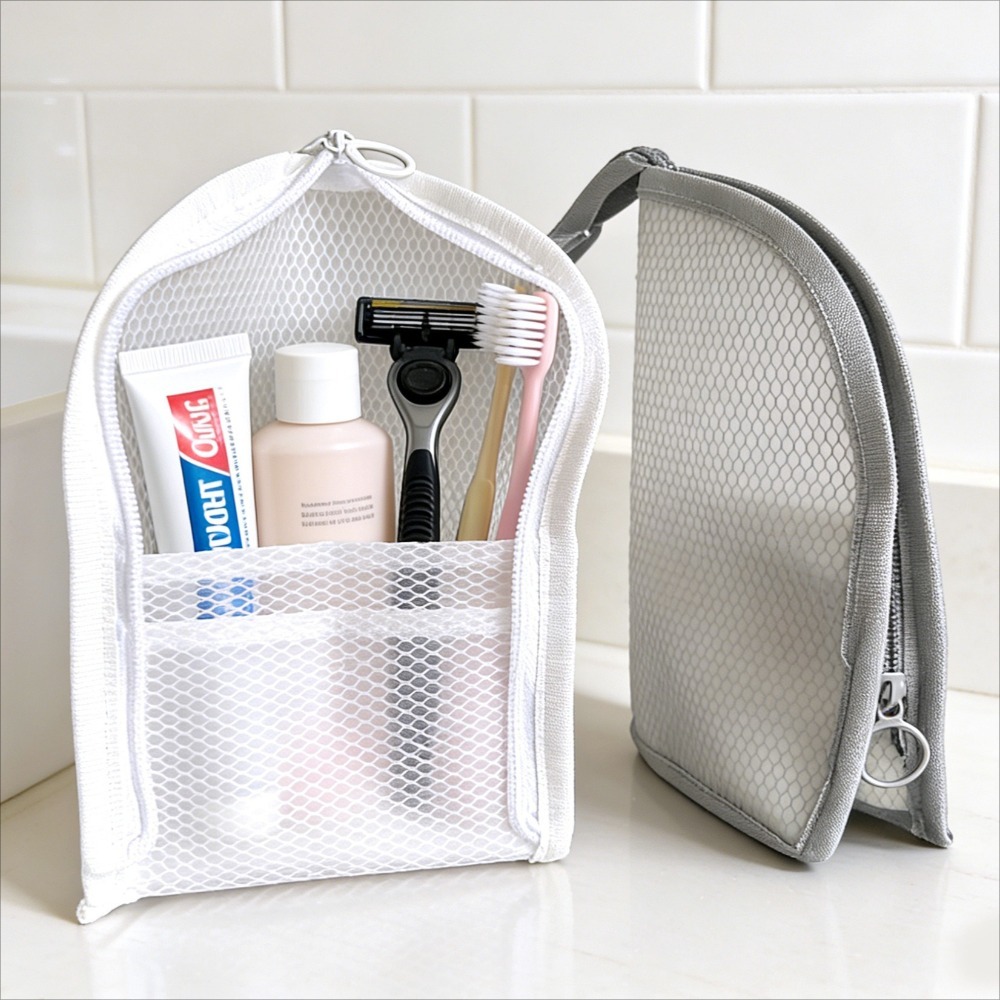Mesh Toiletry Bag Breathable Q - Travel Accessories Holder ulasan dan harga