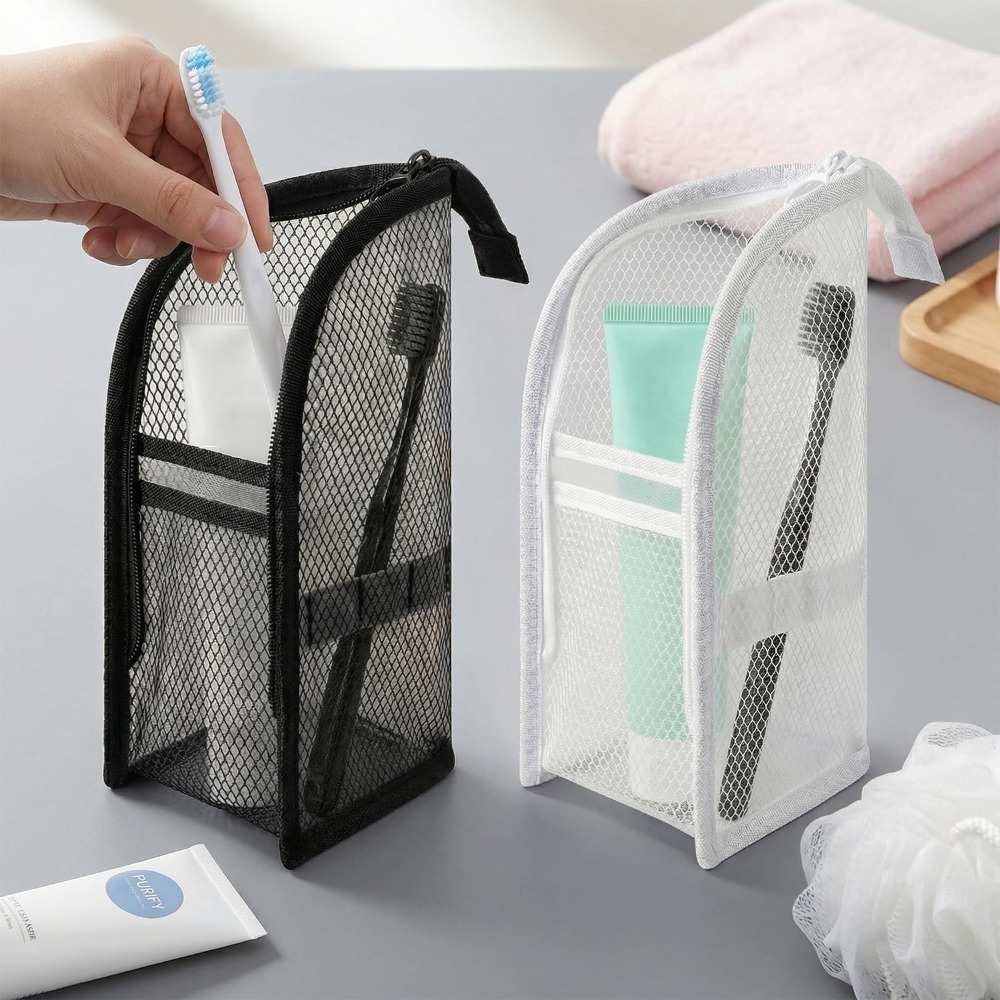 Mesh Toiletry Bag Breathable Q - Travel Accessories Holder ulasan dan harga