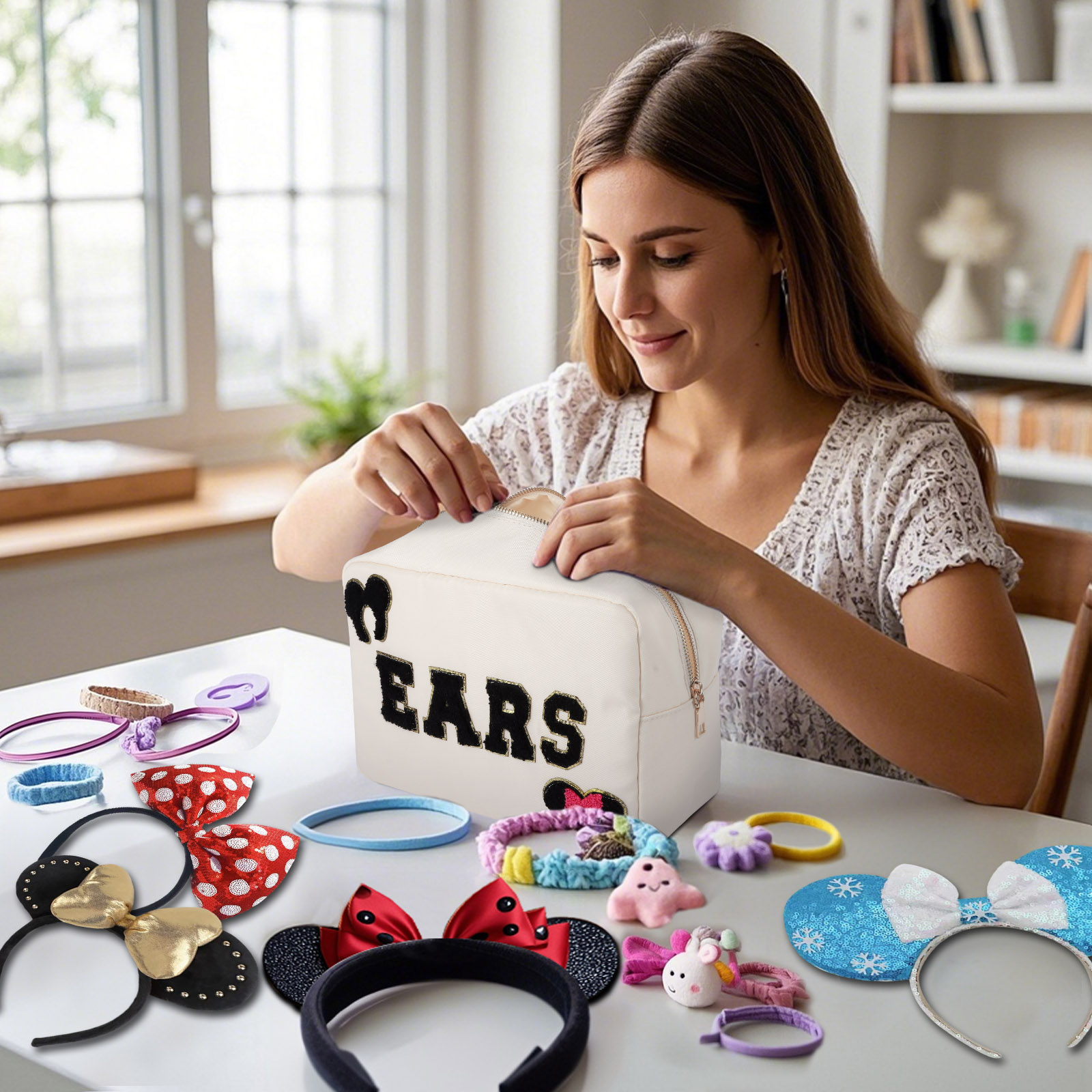 Mouse Ear Headband Storage Bag - Travel Accessories Gifts For Women ulasan dan harga